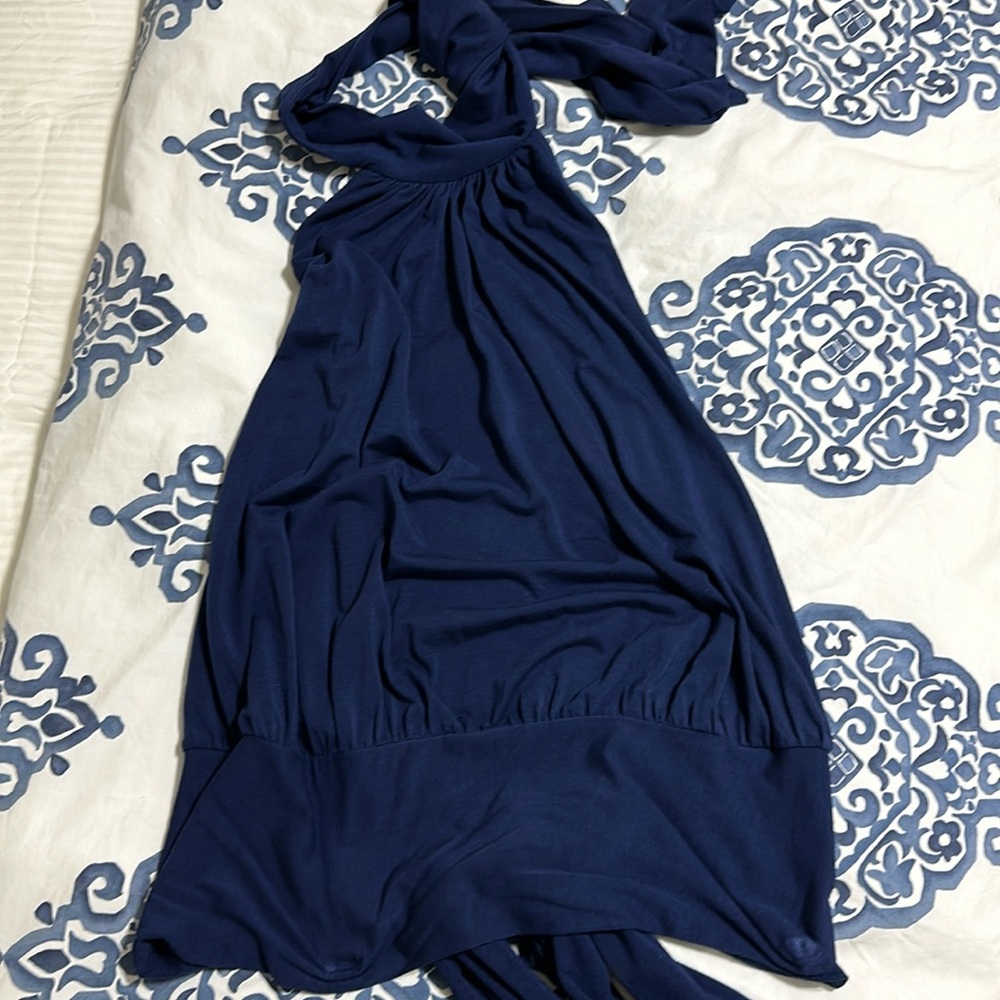 RACHEL PALLY Shalom Navy Halter Tie-Back Top